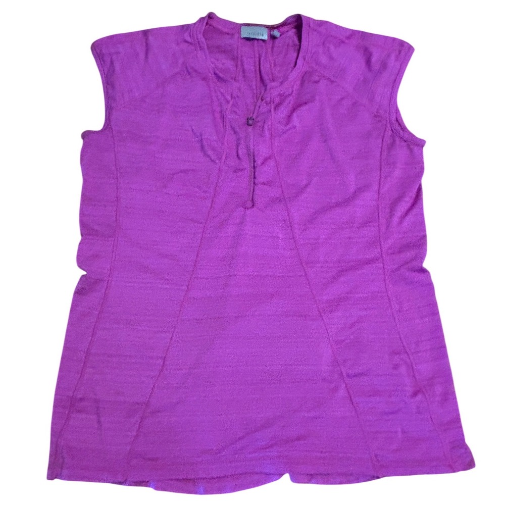 Athleta Womens‎ Purple Space Dye 1/4 Zip Cycling Top Back Pocket XL RN 54023